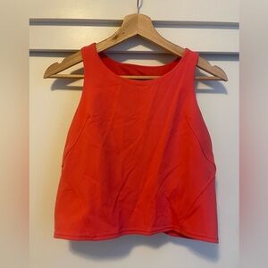 Lululemon | Coral Cropped Gym Tank Top with Built in Bra